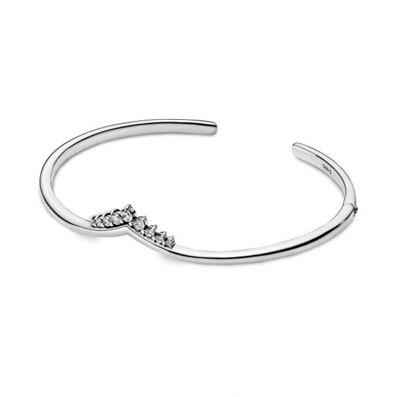 S⭕️LD‼️New Pandora Tiara Wishbone Open Bangle Bracelet - Picture 9 of 9